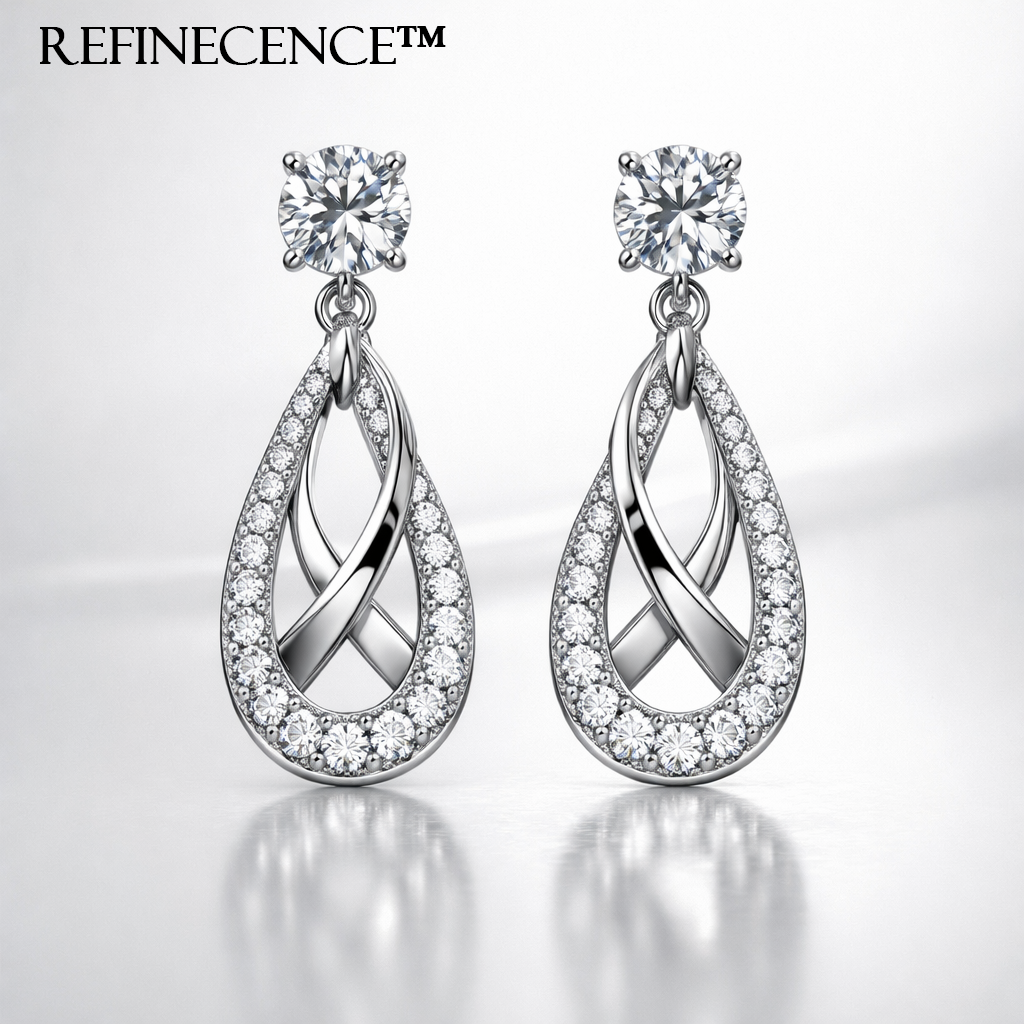 Refinecence™ Silver Weave Drop Earrings